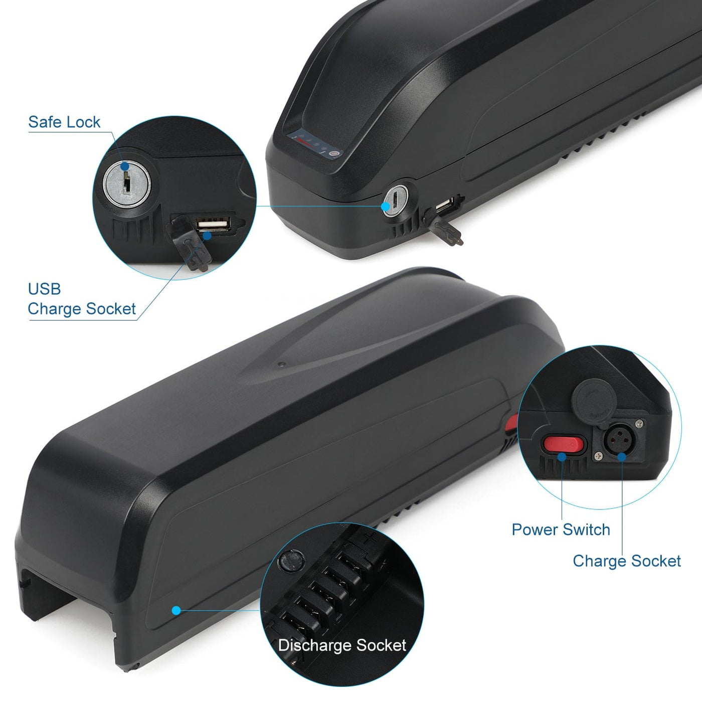Tesgo Ebike A6 battery phone charge