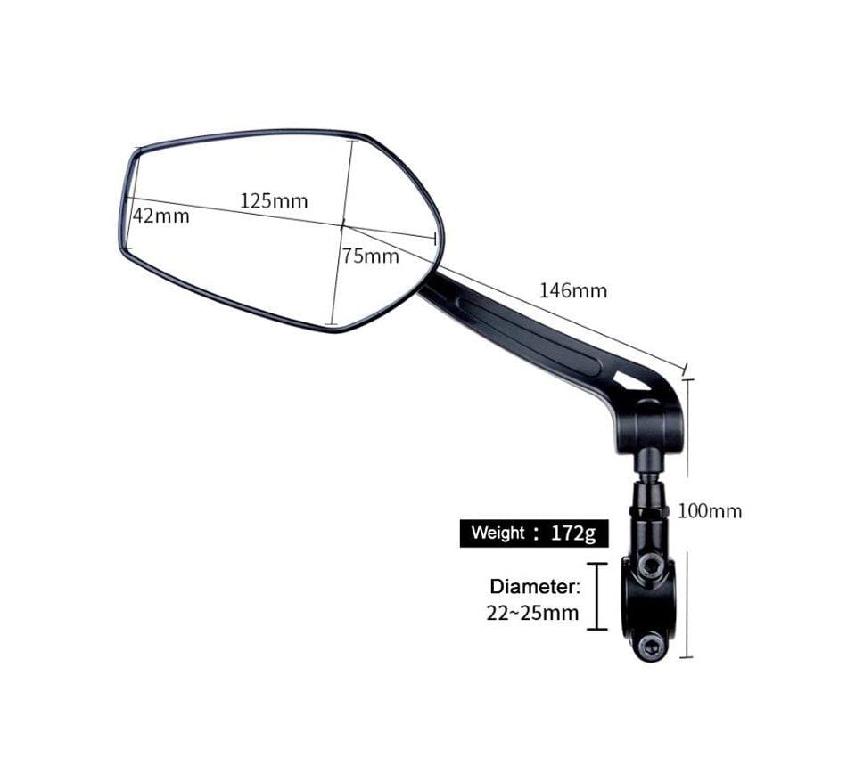 Tesgo E-Bike HD Wide-angle Rearview Mirror (A pair)