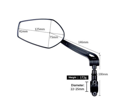 Tesgo E-Bike HD Wide-angle Rearview Mirror (A pair)