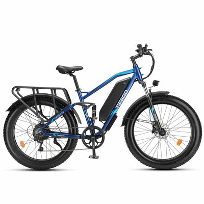 Tesgo Explorer 26” Fat Tire Full Suspension Electric Bike #color_blue