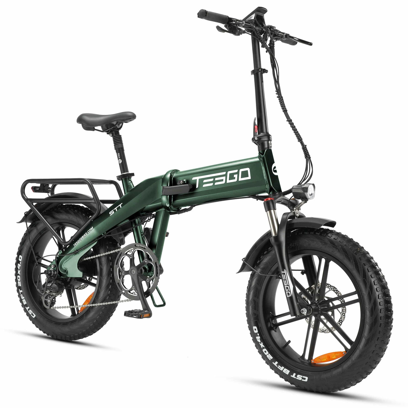 Tesgo STT 20” Foldable Fat Tire Electric Bike #color_army-green